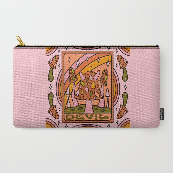 15. Devil Tarot Mushroom Carry All Pouch
