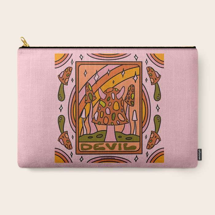 15. Devil Tarot Mushroom Carry All Pouch