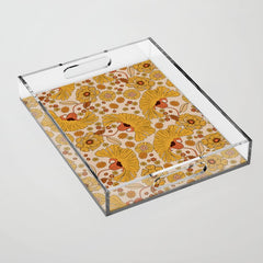 70s Floral Pattern Acrylic Tray
