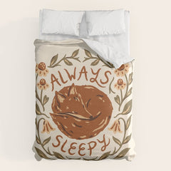 Always Sleepy' Fox Duvet Cover