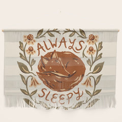 Always Sleepy' Fox Wall Hanging