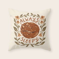 Always Sleepy' Fox Throw Pillow