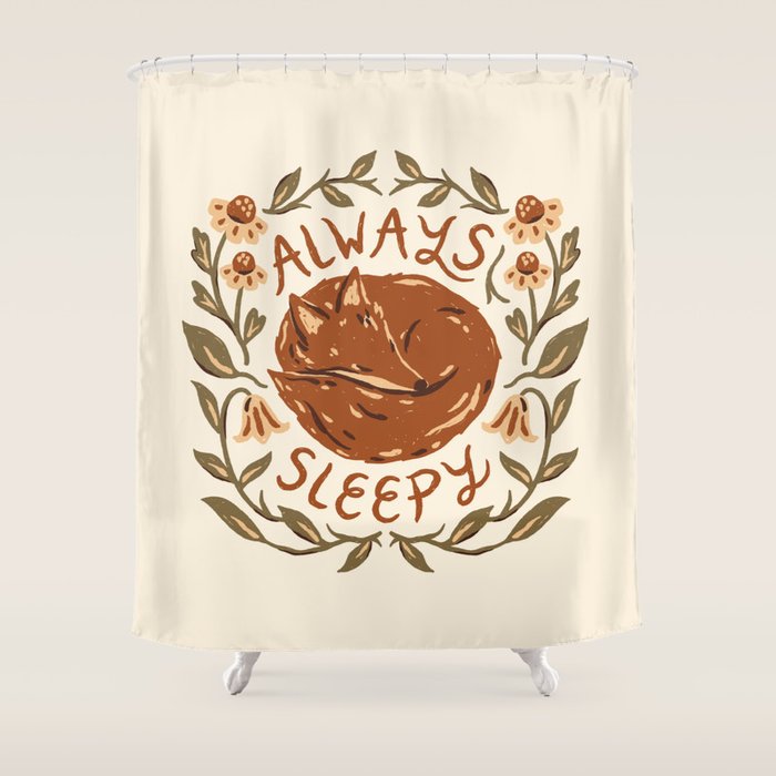 Always Sleepy' Fox Shower Curtain