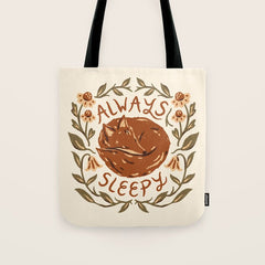 Always Sleepy' Fox Tote Bag