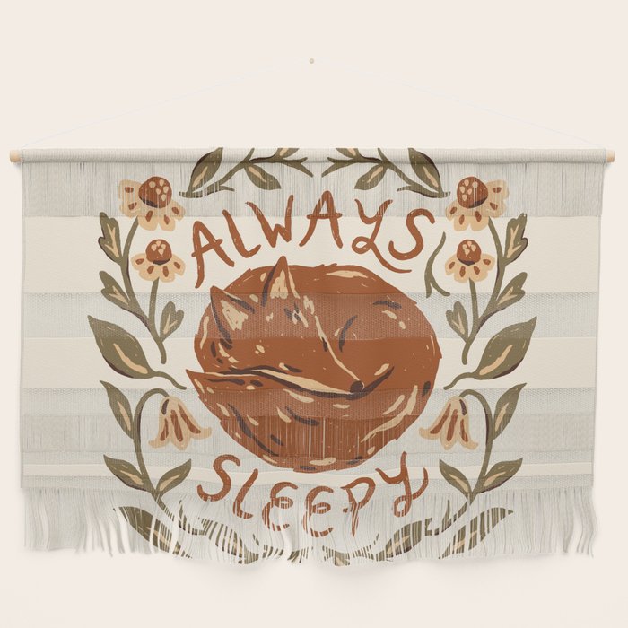 Always Sleepy' Fox Wall Hanging