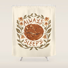 Always Sleepy' Fox Shower Curtain