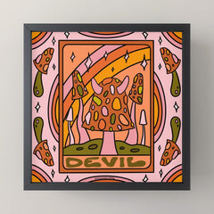 15. Devil Tarot Mushroom Mini Art Print