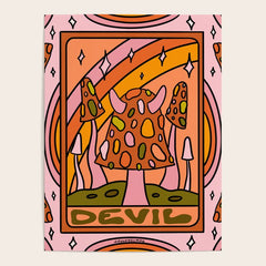15. Devil Tarot Mushroom Poster