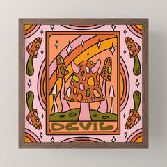 15. Devil Tarot Mushroom Mini Art Print