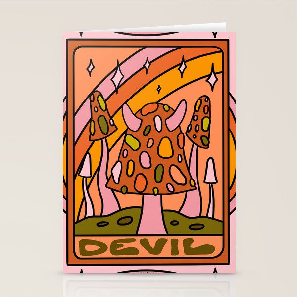 15. Devil Tarot Mushroom Stationery Card