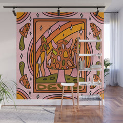 15. Devil Tarot Mushroom Wall Mural