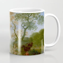 A Landscape with Distant Classical Ruins, a Bridge, Figures, and Cattle Coffee Mug