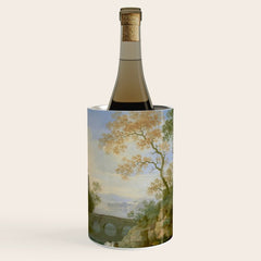 A Landscape with Distant Classical Ruins, a Bridge, Figures, and Cattle Wine Chiller
