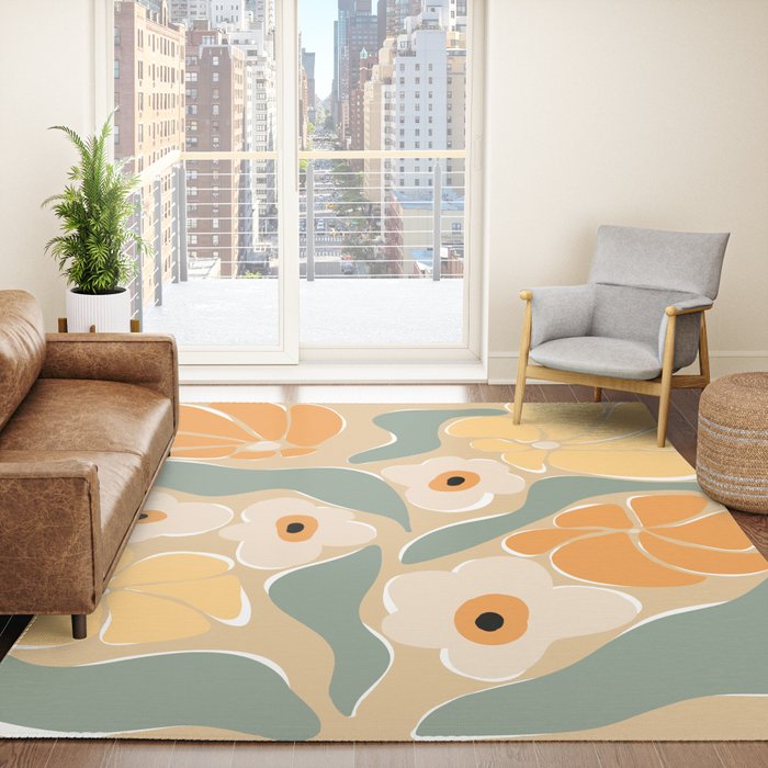 70s california flower market Rug