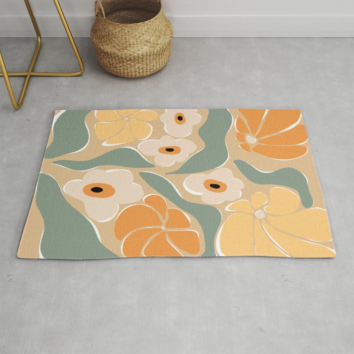 70s california flower market Rug
