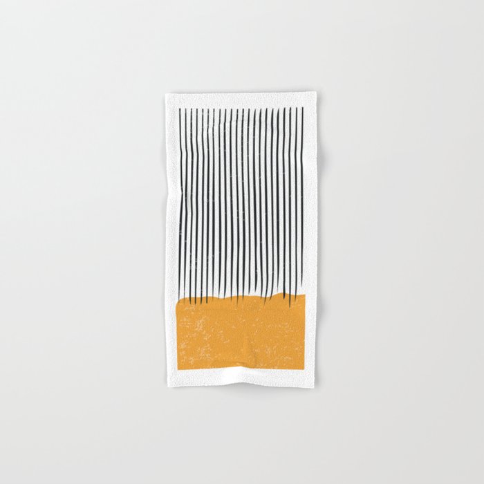 (White Background) Mid Century Modern Minimalist Rothko Inspired Color Field With Lines Geometric Style  Bath Towel