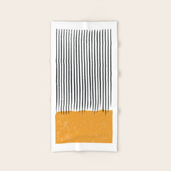 (White Background) Mid Century Modern Minimalist Rothko Inspired Color Field With Lines Geometric Style  Bath Towel