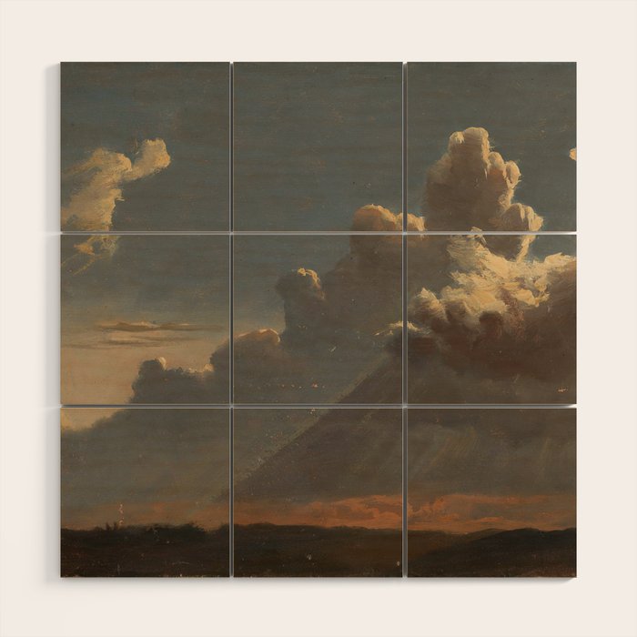 "Cloud Study" by Knud Baade, circa 1830s Wood Wall Art