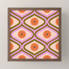70s Disco Daisy Flower Pattern Mini Art Print