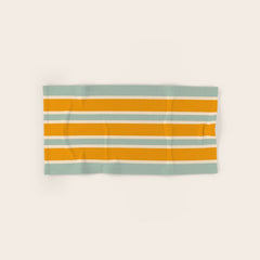 70s Style Mint Orange White Retro Stripes Pomona Bath Towel