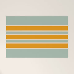 70s Style Mint Orange White Retro Stripes Pomona Welcome Mat