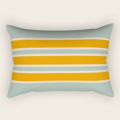 70s Style Mint Orange White Retro Stripes Pomona Rectangular Pillow
