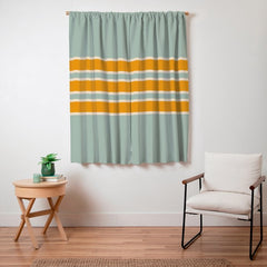 70s Style Mint Orange White Retro Stripes Pomona Window Curtain