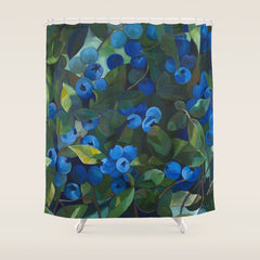 A Blueberry View Shower Curtain