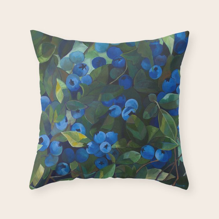 A Blueberry View Throw Pillow