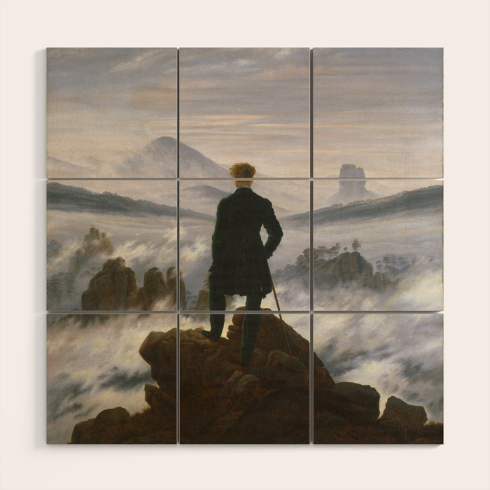 "Wanderer above the Sea of Fog" ("Der Wanderer ��ber dem Nebelmeer") by Caspar David Friedrich, circa 1817  Wood Wall Art