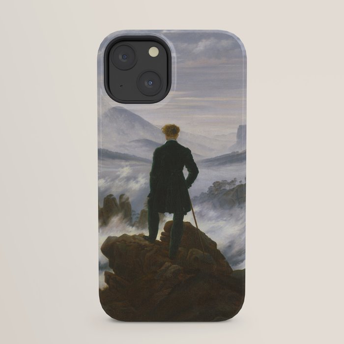 "Wanderer above the Sea of Fog" ("Der Wanderer ��ber dem Nebelmeer") by Caspar David Friedrich, circa 1817  iPhone Case