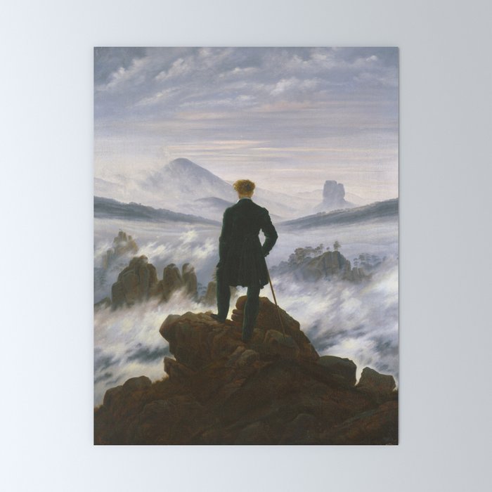 "Wanderer above the Sea of Fog" ("Der Wanderer ��ber dem Nebelmeer") by Caspar David Friedrich, circa 1817  Mini Art Print