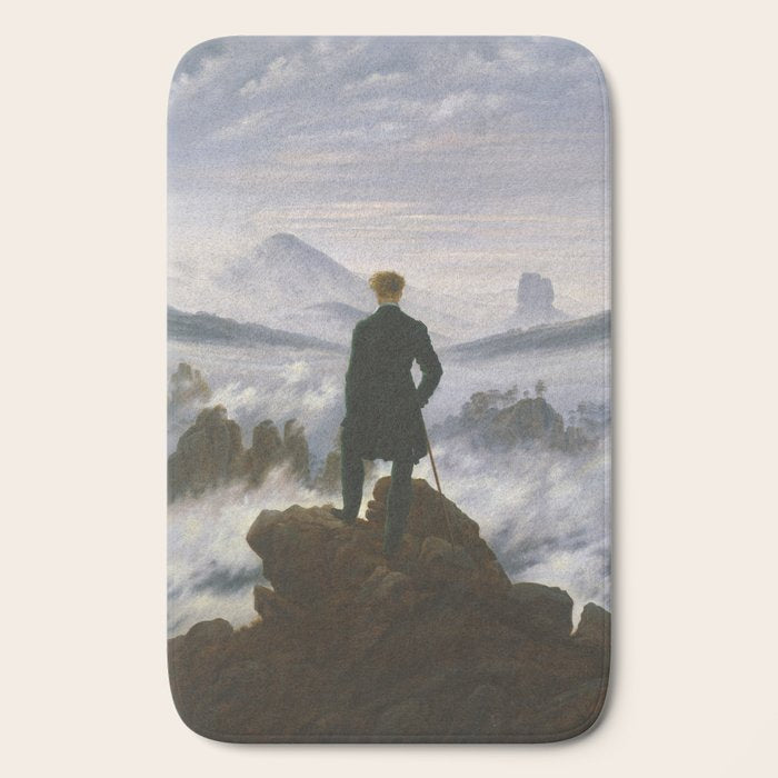 "Wanderer above the Sea of Fog" ("Der Wanderer ��ber dem Nebelmeer") by Caspar David Friedrich, circa 1817  Bath Mat