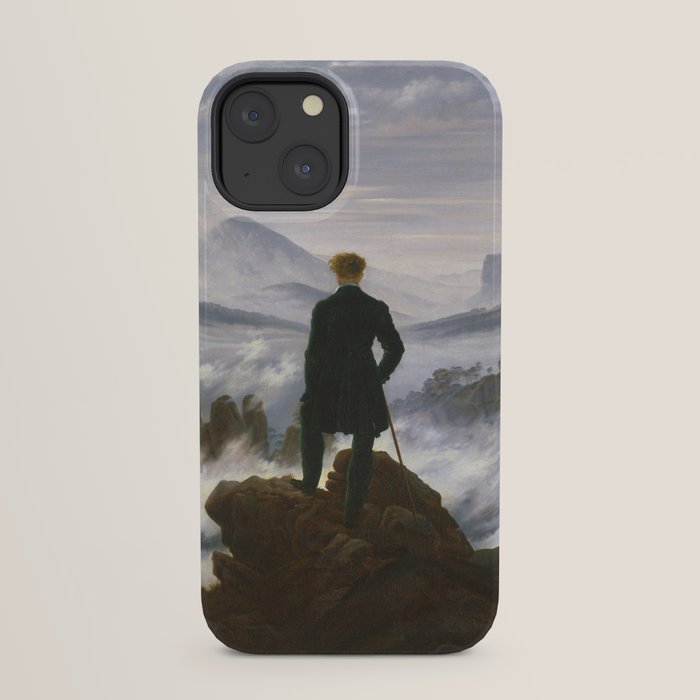 "Wanderer above the Sea of Fog" ("Der Wanderer ��ber dem Nebelmeer") by Caspar David Friedrich, circa 1817  iPhone Case