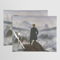 "Wanderer above the Sea of Fog" ("Der Wanderer ��ber dem Nebelmeer") by Caspar David Friedrich, circa 1817  Placemat