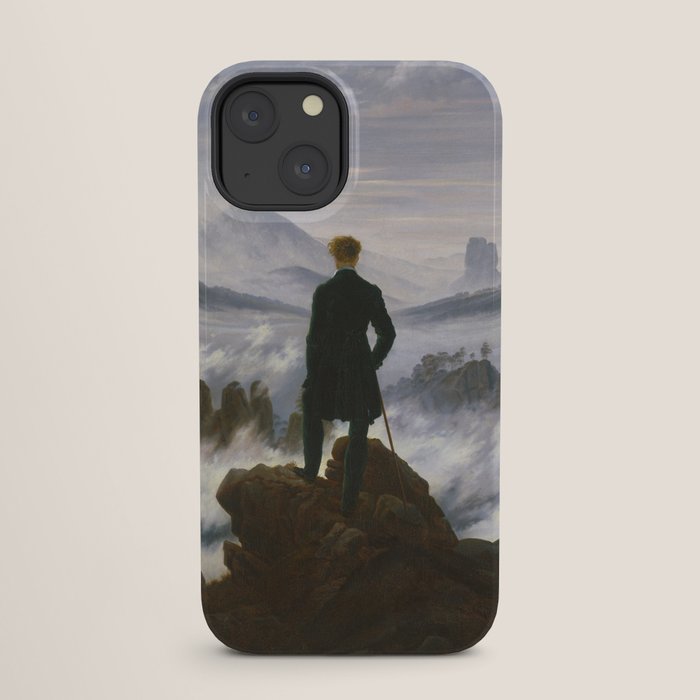 "Wanderer above the Sea of Fog" ("Der Wanderer ��ber dem Nebelmeer") by Caspar David Friedrich, circa 1817  iPhone Case