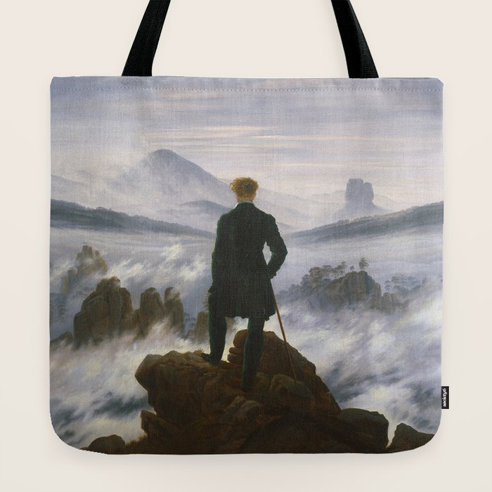 "Wanderer above the Sea of Fog" ("Der Wanderer ��ber dem Nebelmeer") by Caspar David Friedrich, circa 1817  Tote Bag
