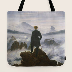 "Wanderer above the Sea of Fog" ("Der Wanderer ��ber dem Nebelmeer") by Caspar David Friedrich, circa 1817  Tote Bag