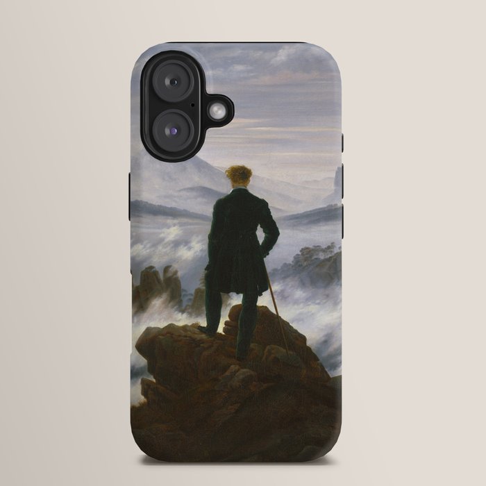 "Wanderer above the Sea of Fog" ("Der Wanderer ��ber dem Nebelmeer") by Caspar David Friedrich, circa 1817  iPhone Case