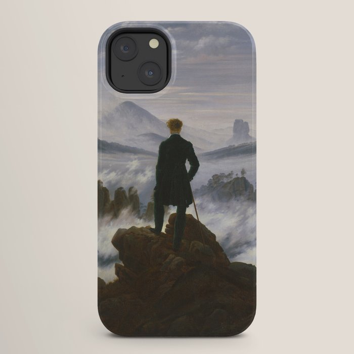 "Wanderer above the Sea of Fog" ("Der Wanderer ��ber dem Nebelmeer") by Caspar David Friedrich, circa 1817  iPhone Case