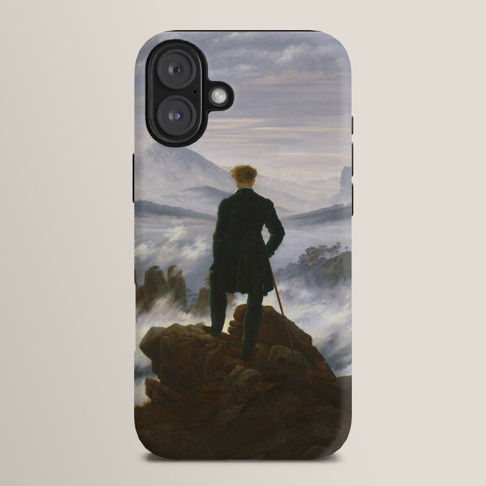 "Wanderer above the Sea of Fog" ("Der Wanderer ��ber dem Nebelmeer") by Caspar David Friedrich, circa 1817  iPhone Case