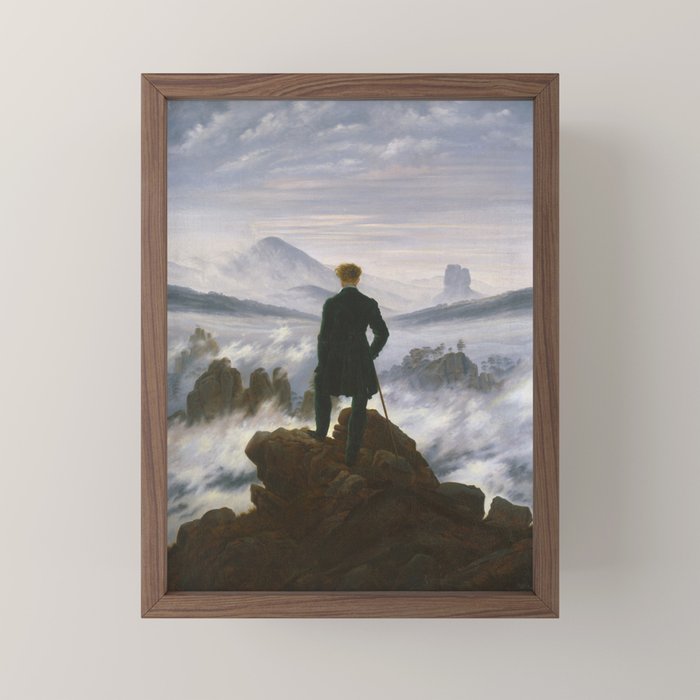 "Wanderer above the Sea of Fog" ("Der Wanderer ��ber dem Nebelmeer") by Caspar David Friedrich, circa 1817  Mini Art Print