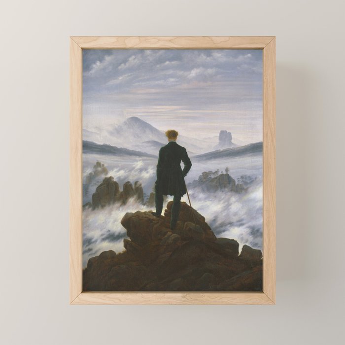 "Wanderer above the Sea of Fog" ("Der Wanderer ��ber dem Nebelmeer") by Caspar David Friedrich, circa 1817  Mini Art Print