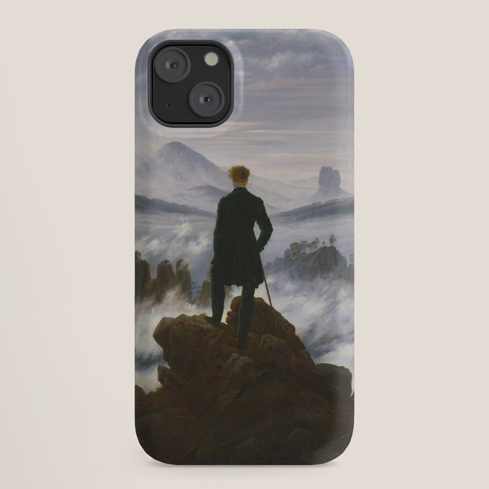 "Wanderer above the Sea of Fog" ("Der Wanderer ��ber dem Nebelmeer") by Caspar David Friedrich, circa 1817  iPhone Case