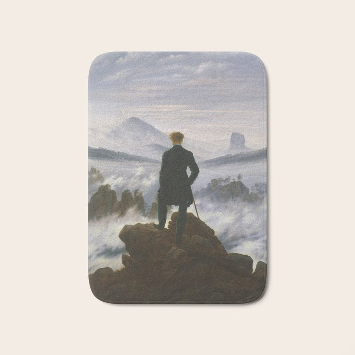 "Wanderer above the Sea of Fog" ("Der Wanderer ��ber dem Nebelmeer") by Caspar David Friedrich, circa 1817  Bath Mat