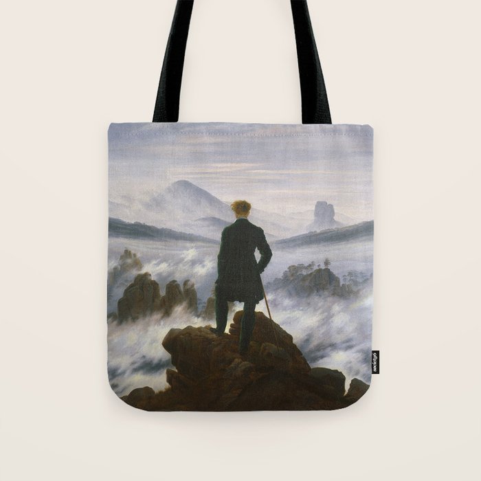 "Wanderer above the Sea of Fog" ("Der Wanderer ��ber dem Nebelmeer") by Caspar David Friedrich, circa 1817  Tote Bag