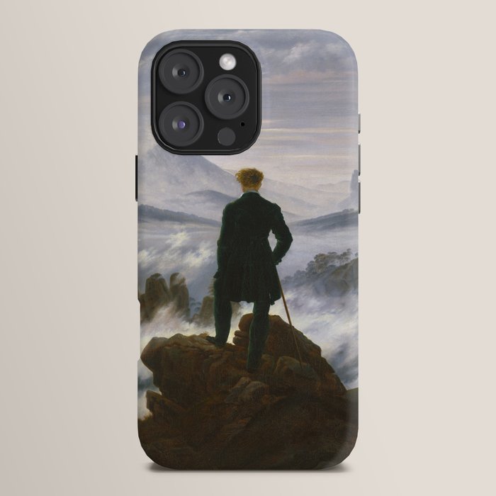 "Wanderer above the Sea of Fog" ("Der Wanderer ��ber dem Nebelmeer") by Caspar David Friedrich, circa 1817  iPhone Case