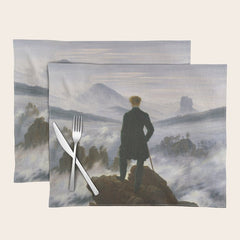 "Wanderer above the Sea of Fog" ("Der Wanderer ��ber dem Nebelmeer") by Caspar David Friedrich, circa 1817  Placemat