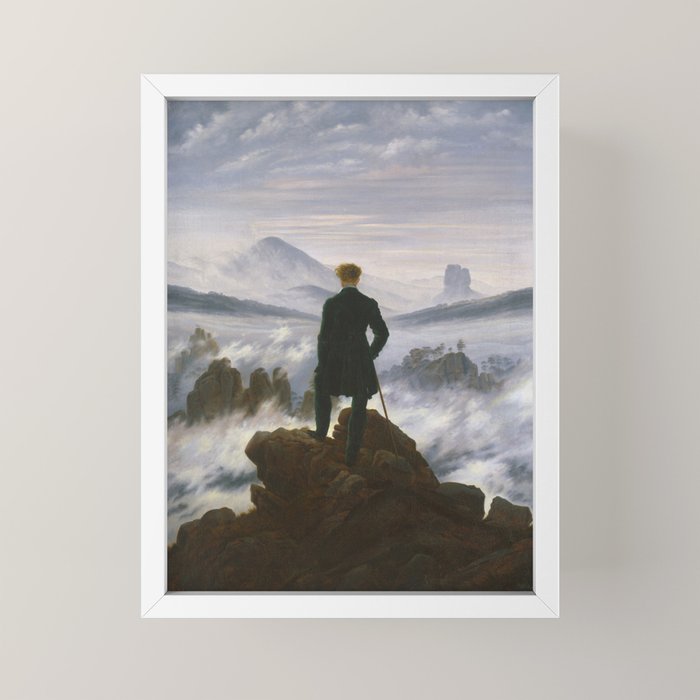 "Wanderer above the Sea of Fog" ("Der Wanderer ��ber dem Nebelmeer") by Caspar David Friedrich, circa 1817  Mini Art Print