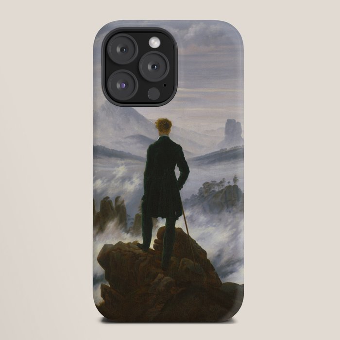 "Wanderer above the Sea of Fog" ("Der Wanderer ��ber dem Nebelmeer") by Caspar David Friedrich, circa 1817  iPhone Case